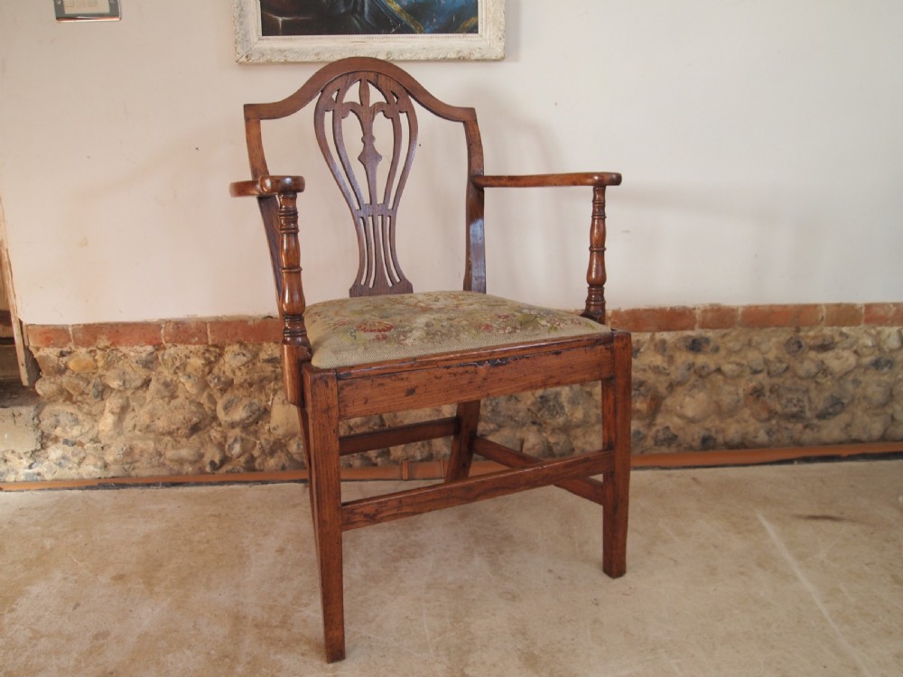 Chair superb George III Elm Chippendale period c1770 View X