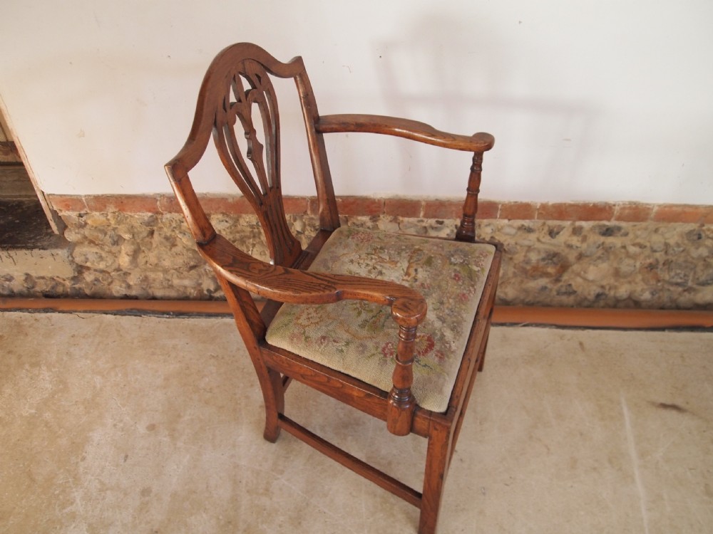 Chair superb George III Elm Chippendale period c1770 View XII