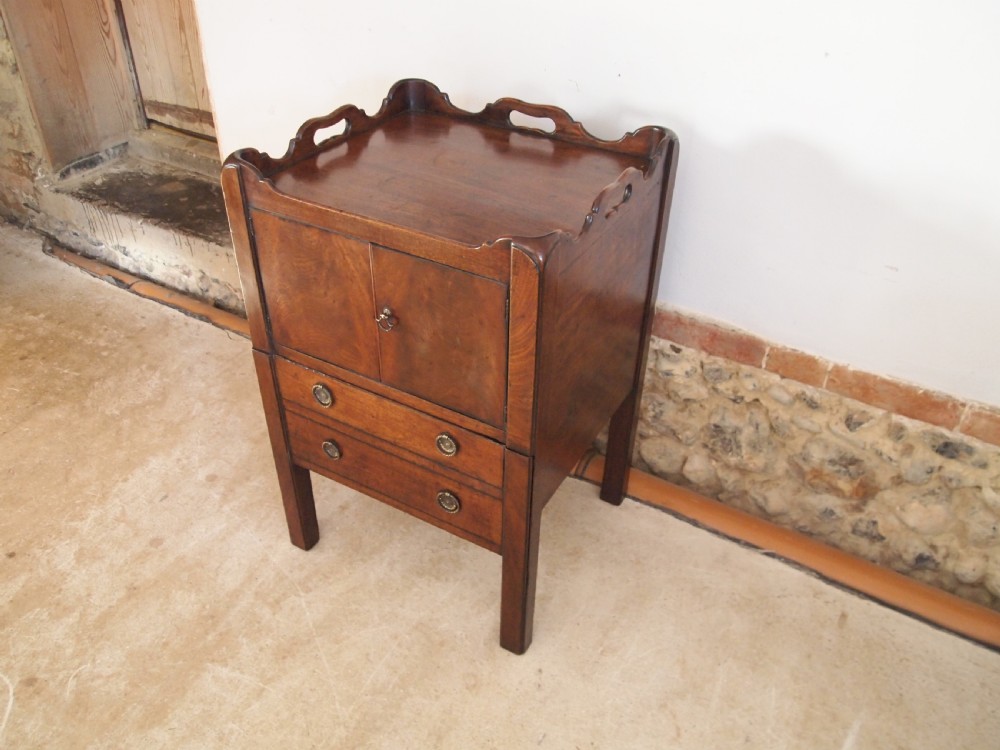 Bedside chest George III Mahogany tray top c1780