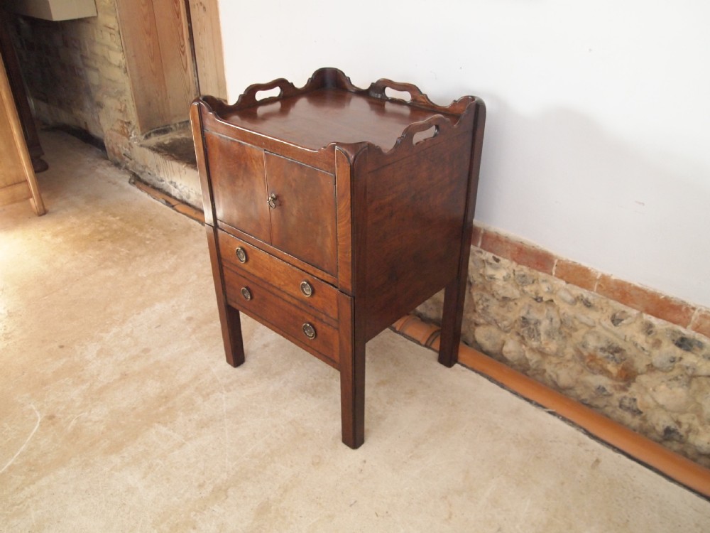 Bedside chest George III Mahogany tray top c1780 View VI