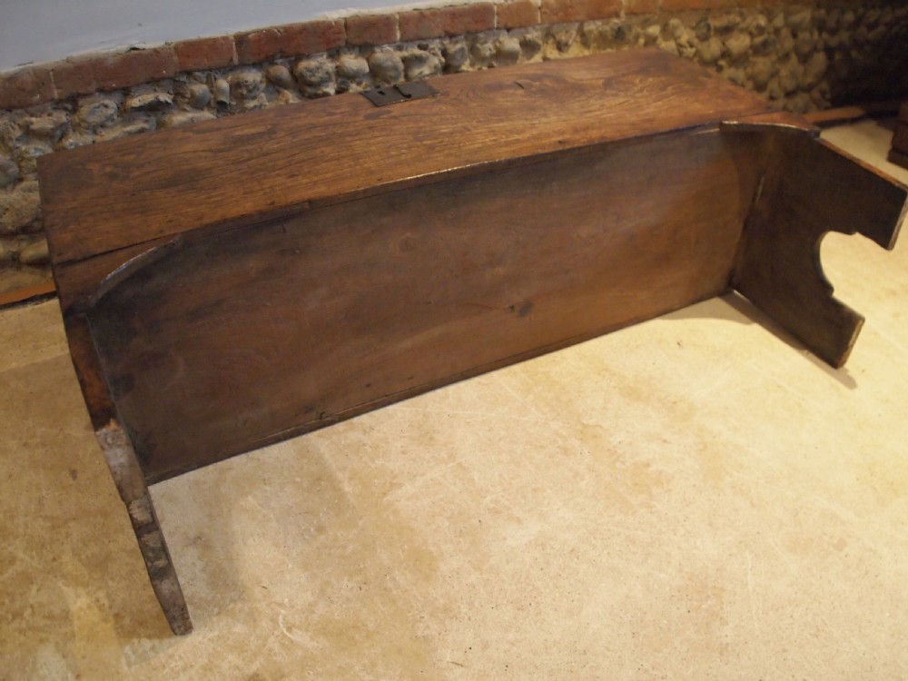Coffer trunk chest blanket box six plank Elm c1720 View XII