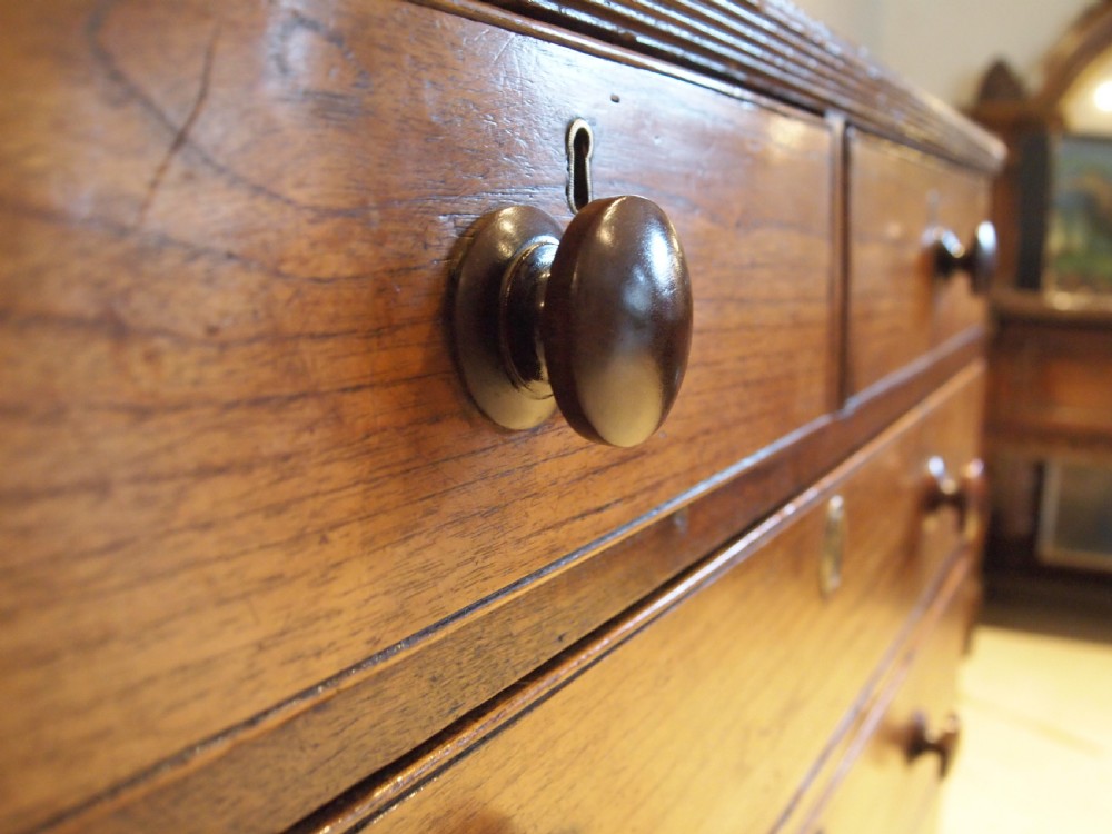 Chest of drawers rare small Elm George III c1800 View III