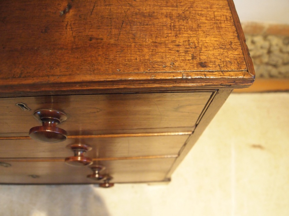 Chest of drawers rare small Elm George III c1800 View V