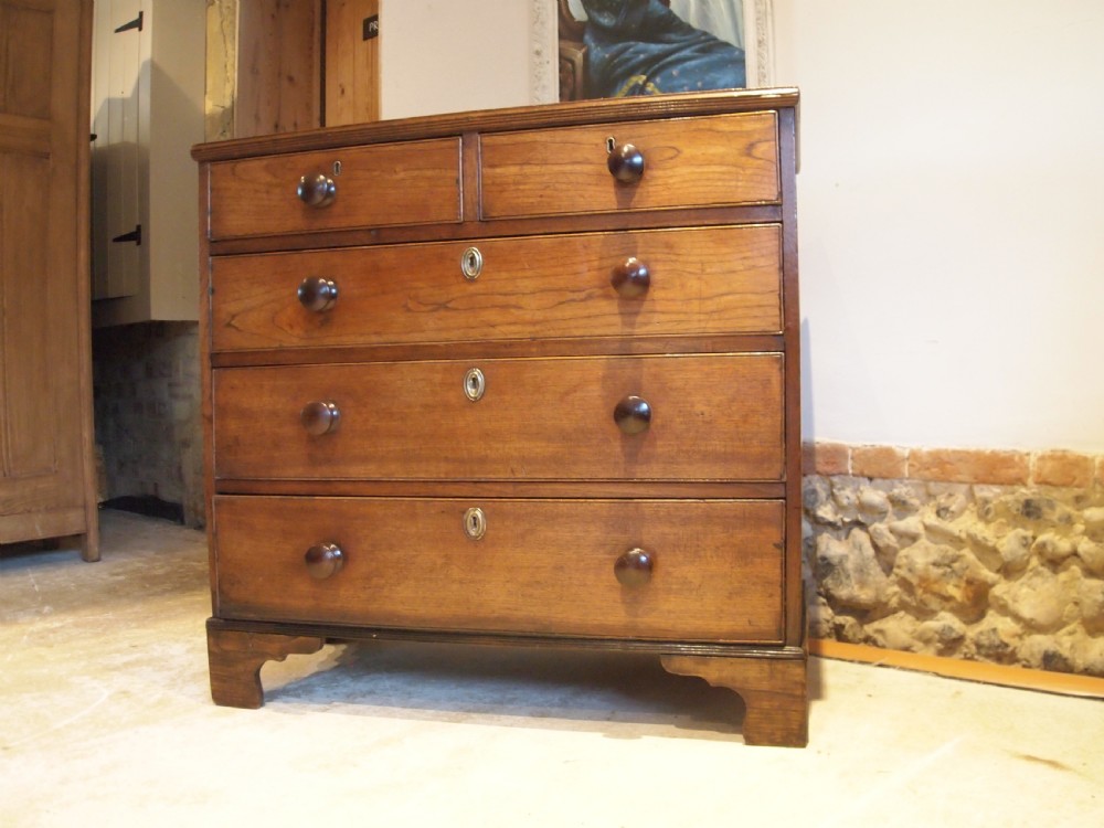 Chest of drawers rare small Elm George III c1800 View VIII
