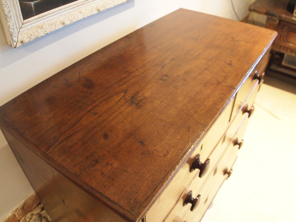 Chest of drawers rare small Elm George III c1800 View IX