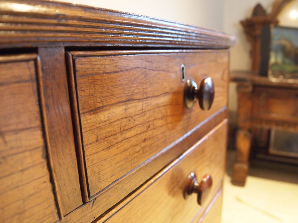Chest of drawers rare small Elm George III c1800 View X