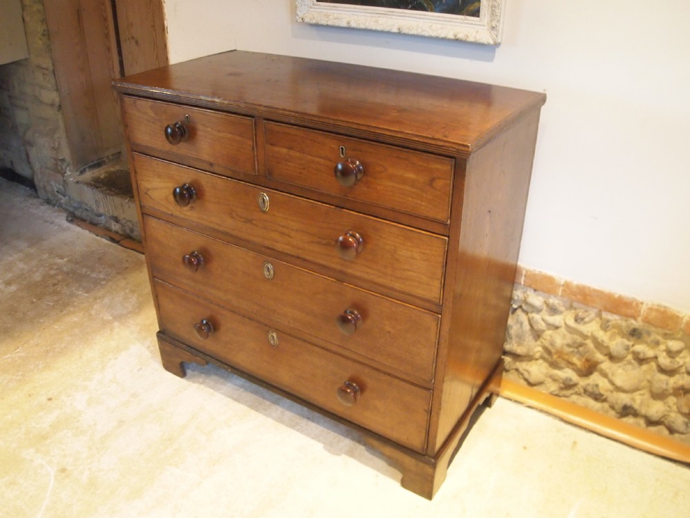 Chest of drawers rare small Elm George III c1800 View XI