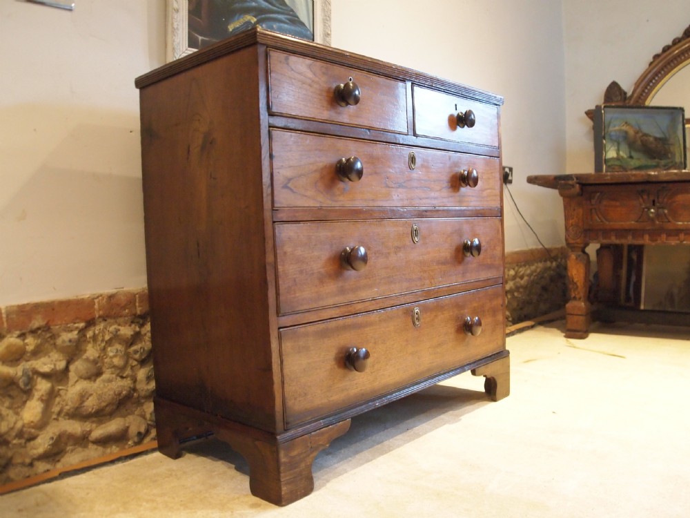 Chest of drawers rare small Elm George III c1800 View XII