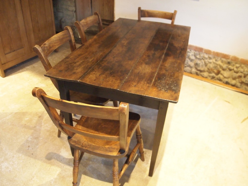 Table rare Oak George III refectory farmhouse dining table c1790 View III