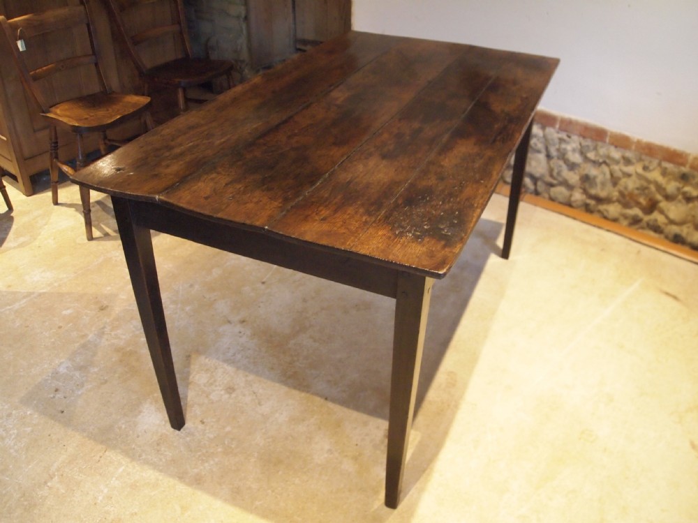 Table rare Oak George III refectory farmhouse dining table c1790 View V