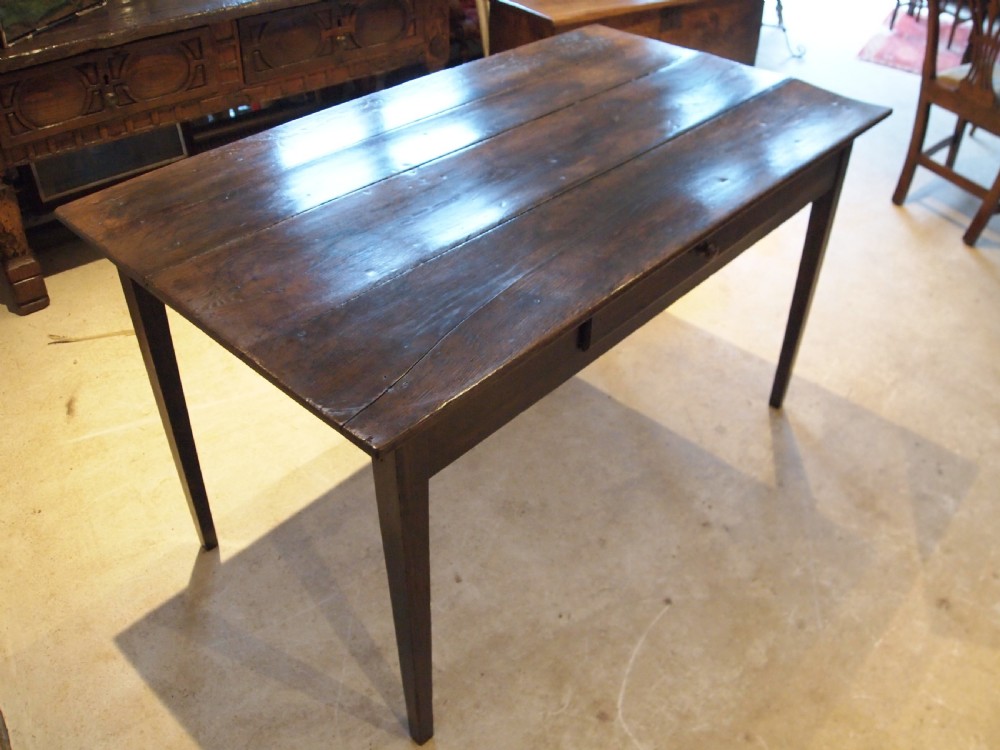 Table rare Oak George III refectory farmhouse dining table c1790 View XI