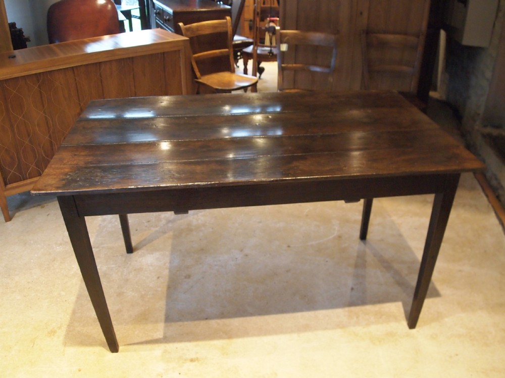 Table rare Oak George III refectory farmhouse dining table c1790 View XIV