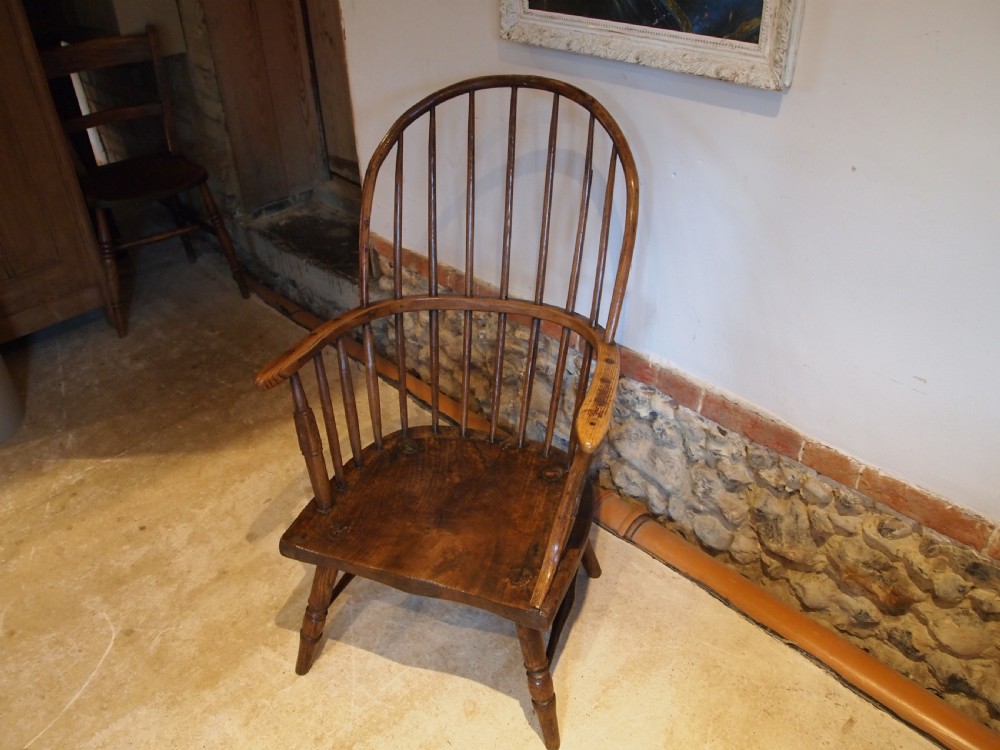Chair stunning rare George III Windsor West country Yew Ash Elm c1780 View IV