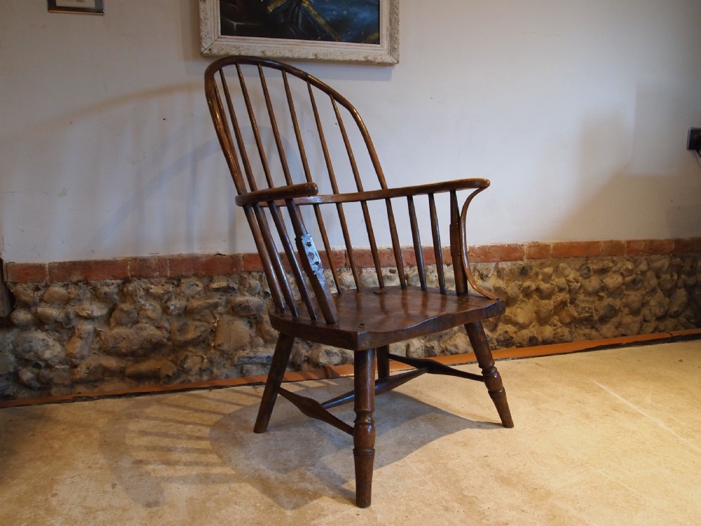 Chair stunning rare George III Windsor West country Yew Ash Elm c1780 View VII
