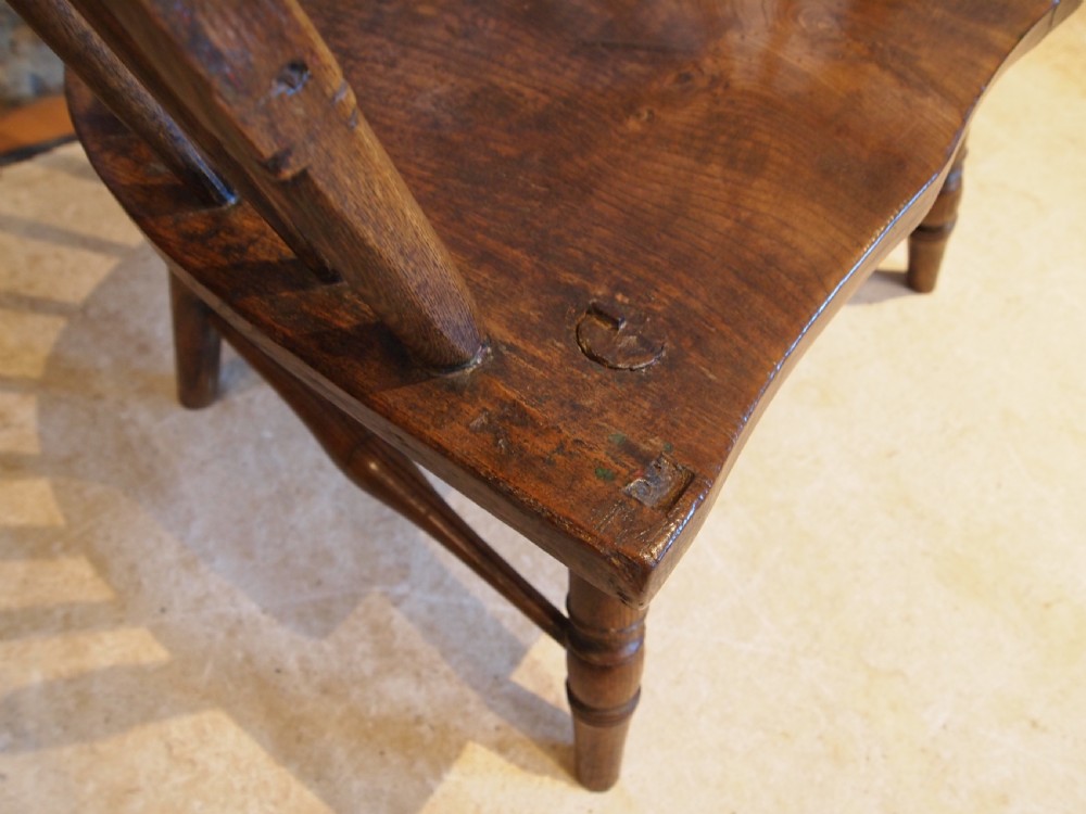 Chair stunning rare George III Windsor West country Yew Ash Elm c1780 View VIII