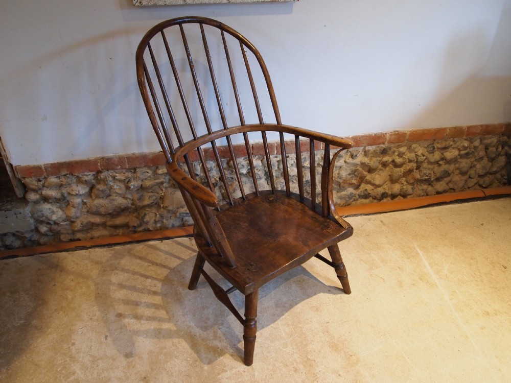 Chair stunning rare George III Windsor West country Yew Ash Elm c1780 View IX