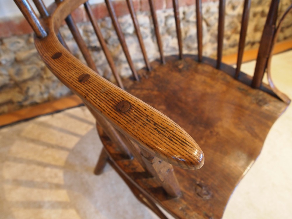 Chair stunning rare George III Windsor West country Yew Ash Elm c1780 View XII