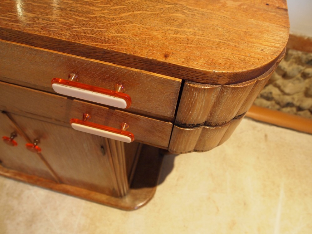 Dressing table & Tallboy Art Deco limed Oak c1925 View VIII