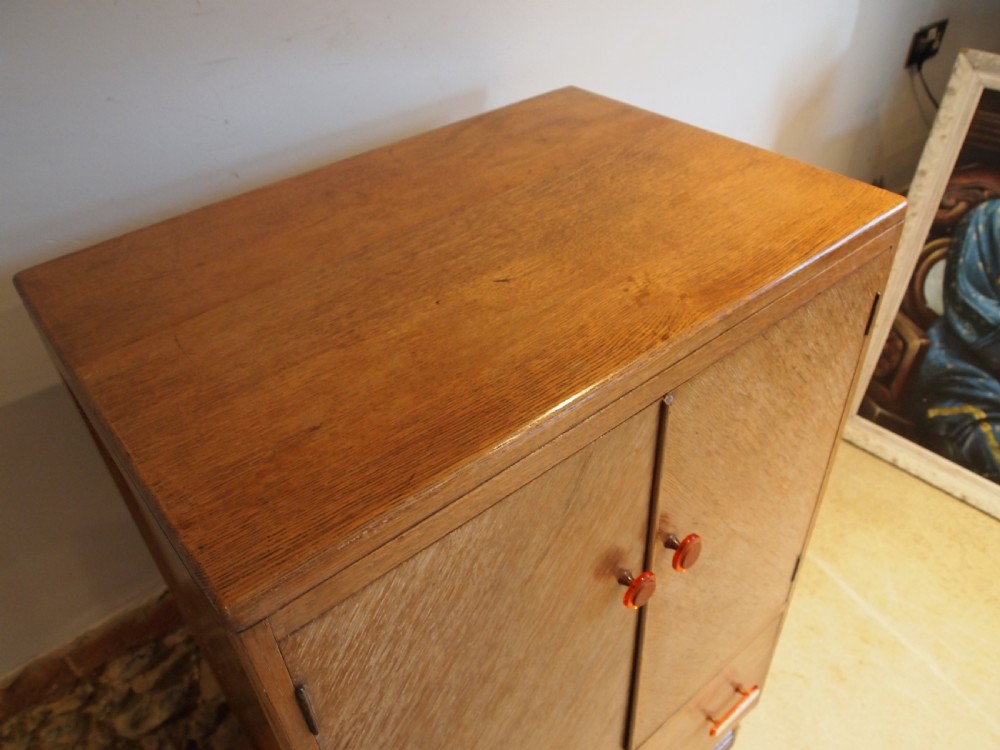 Dressing table & Tallboy Art Deco limed Oak c1925 View X