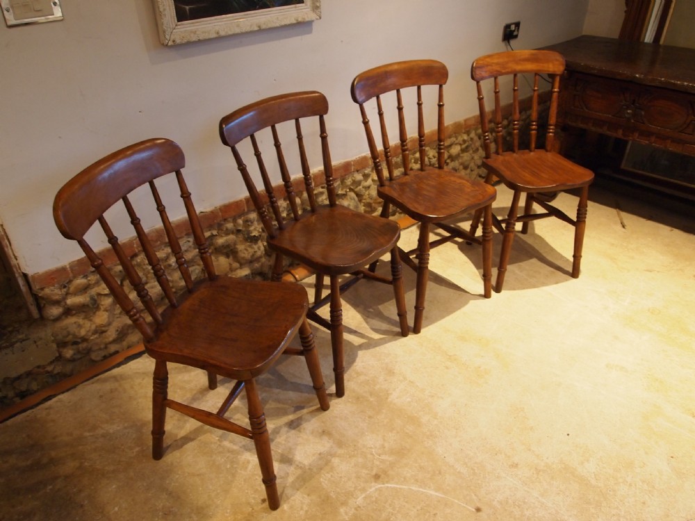 Chairs set of 4 Victorian Windsor kitchen chairs c1880 View VI