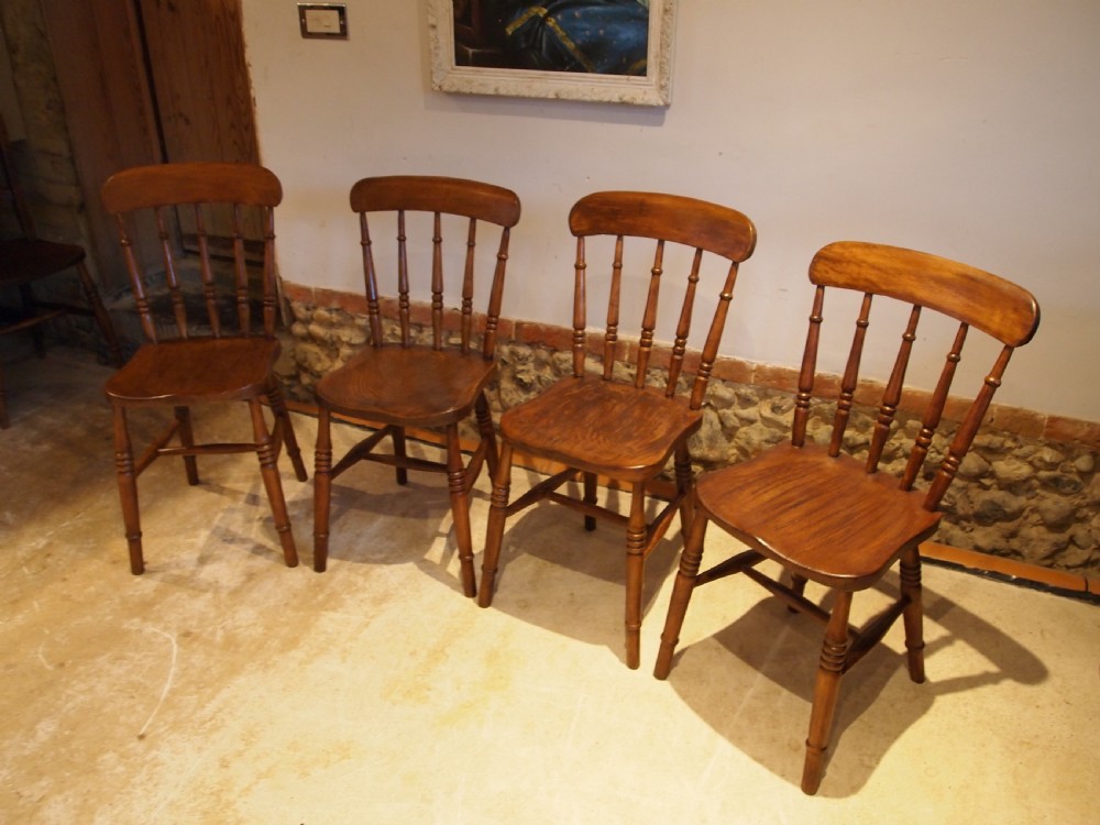 Chairs set of 4 Victorian Windsor kitchen chairs c1880 View VII