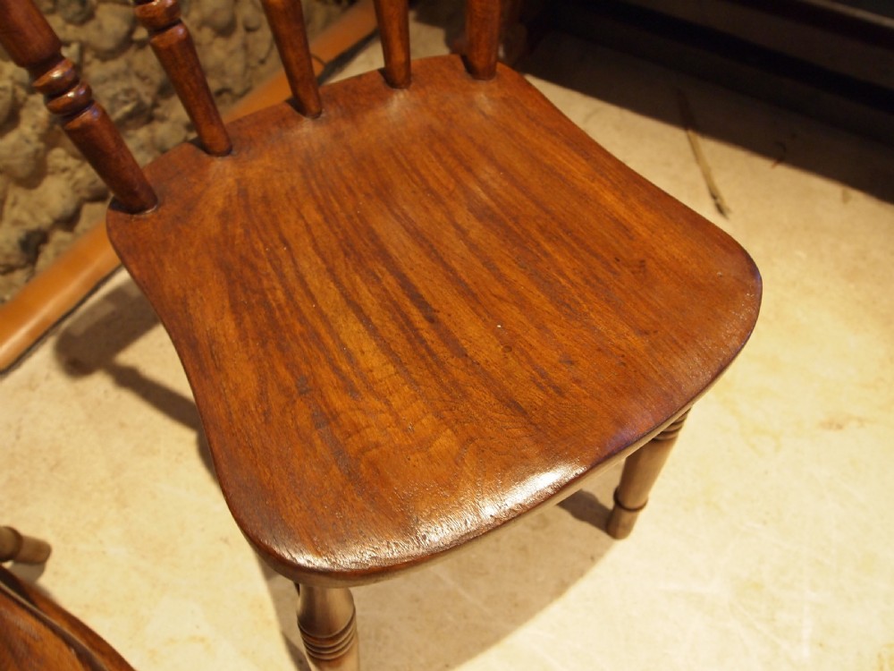 Chairs set of 4 Victorian Windsor kitchen chairs c1880 View VIII