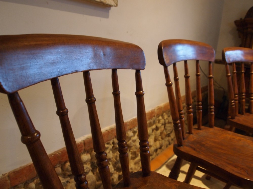 Chairs set of 4 Victorian Windsor kitchen chairs c1880 View X