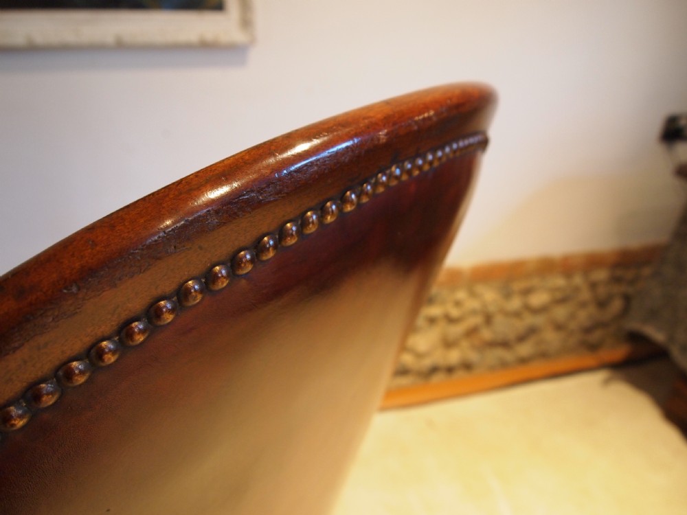 Chair stunning Victorian Walnut & leather armchair c1870 View V