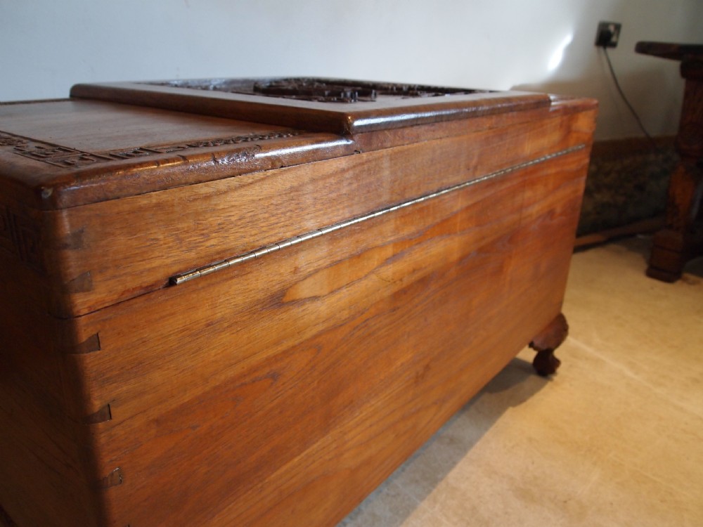 Chest trunk Coffer Outstanding Chinese Camphor wood c1920 View V