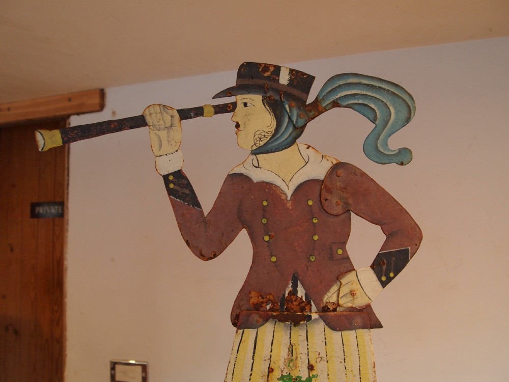 Weather vane very rare Folk art Maritime enamel lady c1900   View VII