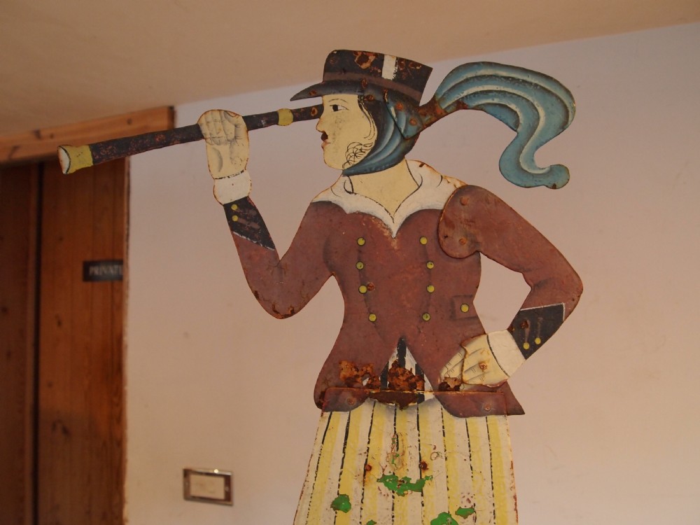 Weather vane very rare Folk art Maritime enamel lady c1900   View VIII
