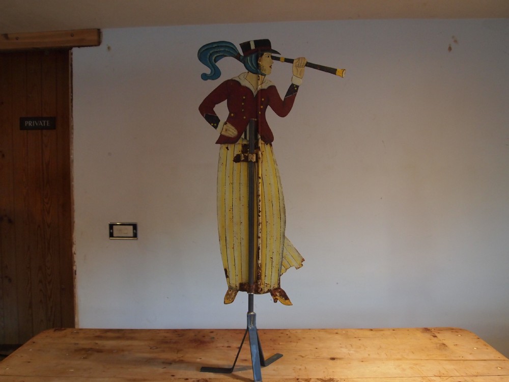 Weather vane very rare Folk art Maritime enamel lady c1900   View IX
