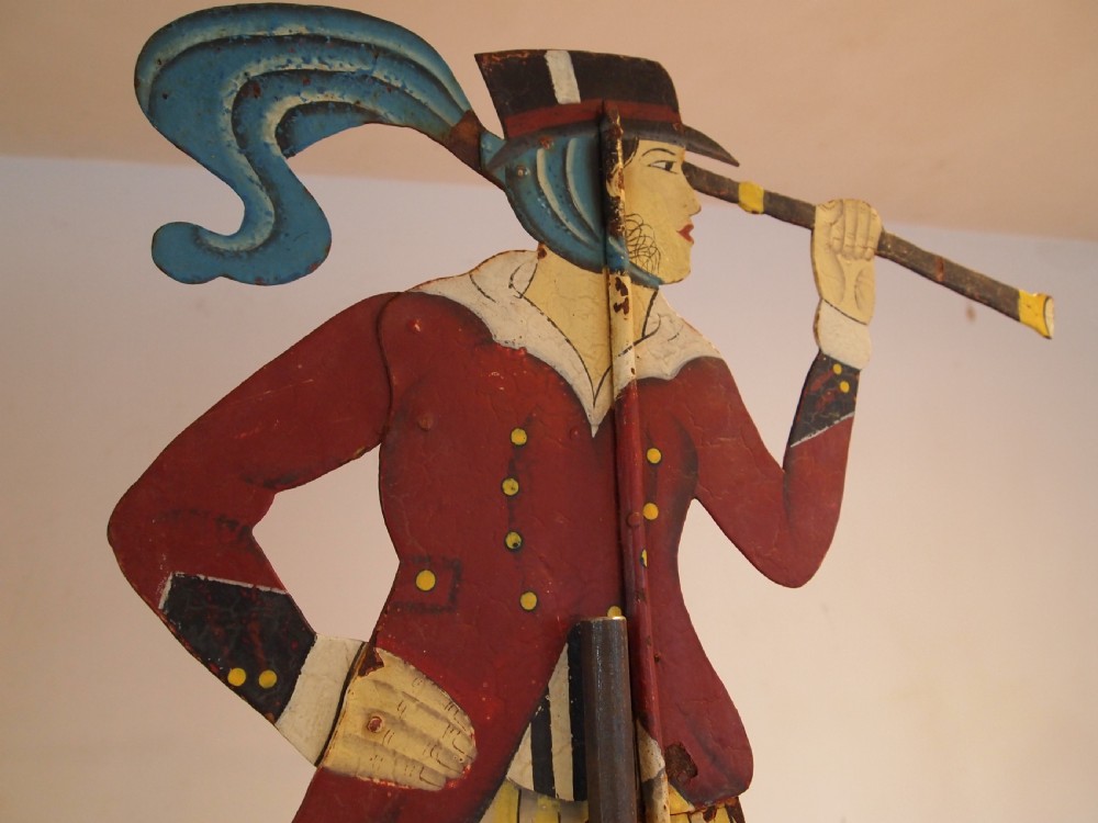 Weather vane very rare Folk art Maritime enamel lady c1900   View XI