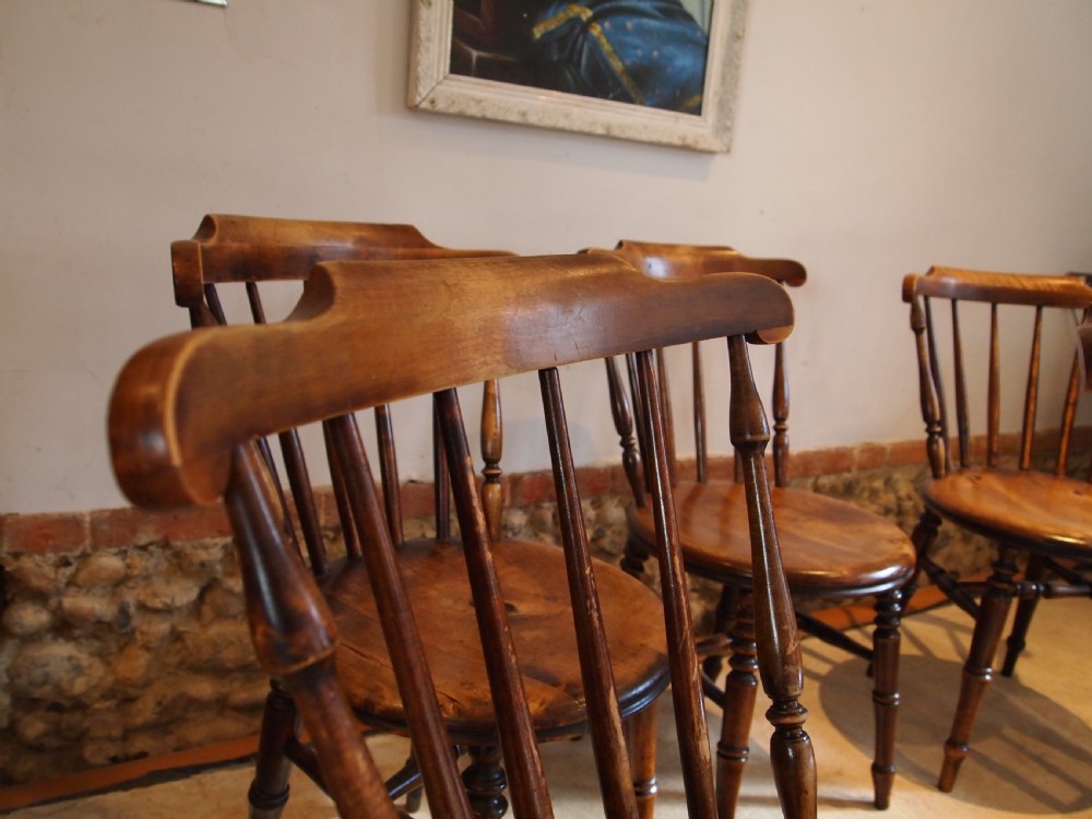 Chairs stunning set of 6 Victorian penny seat Windsor chairs c1890 View VII