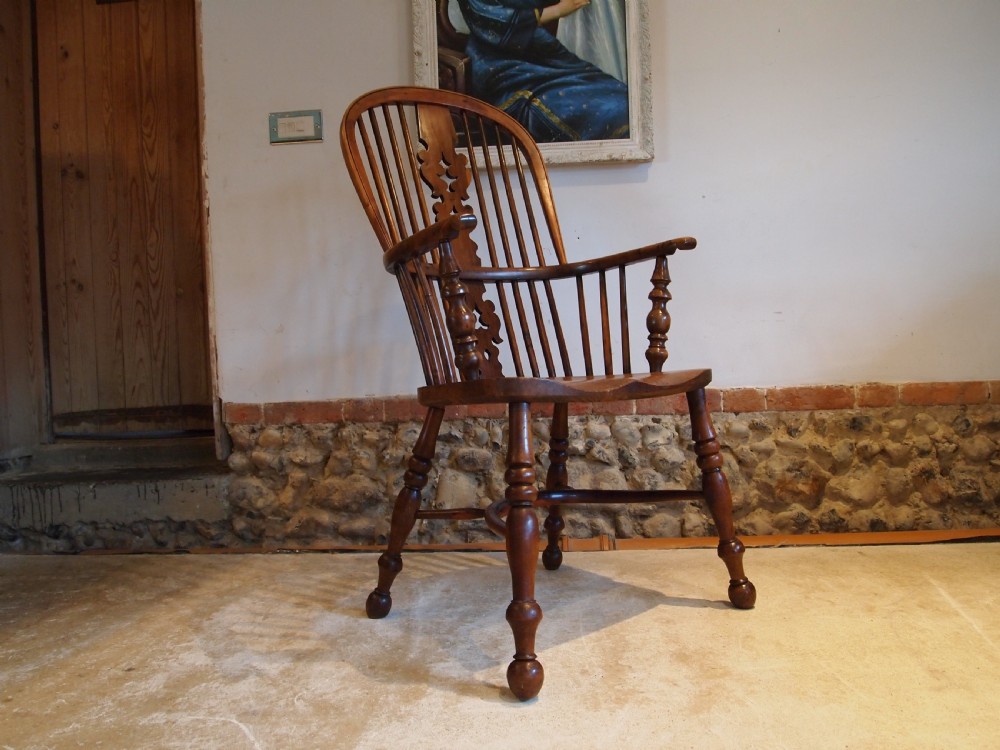 Chair Victorian Elm and Yew Windsor armchair c1840 View IV