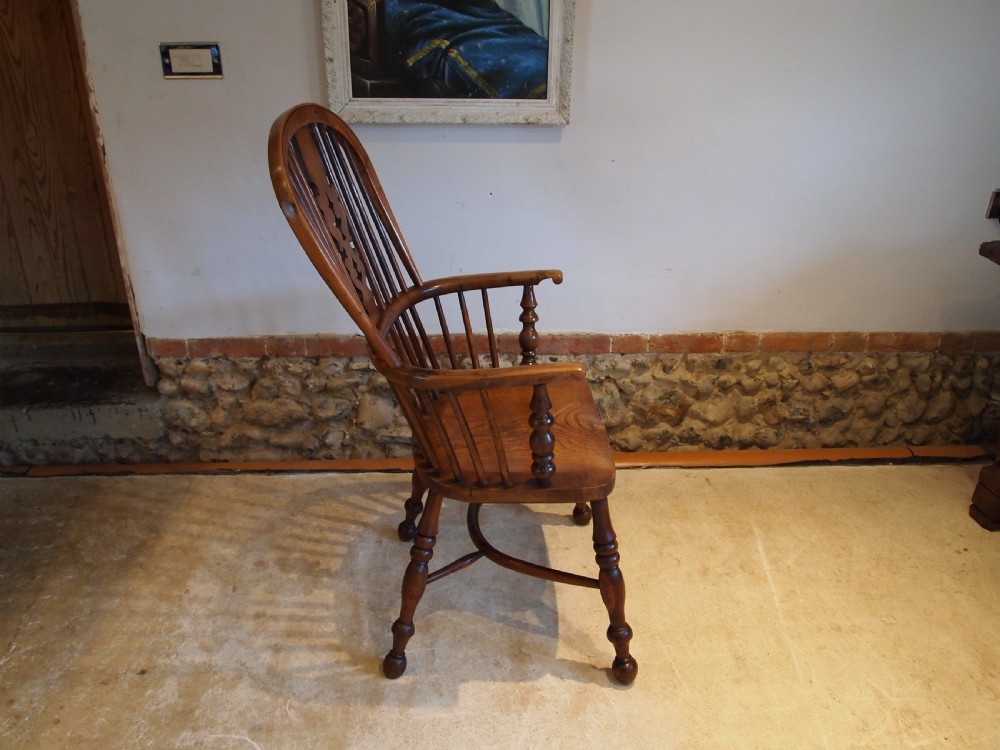 Chair Victorian Elm and Yew Windsor armchair c1840 View IX