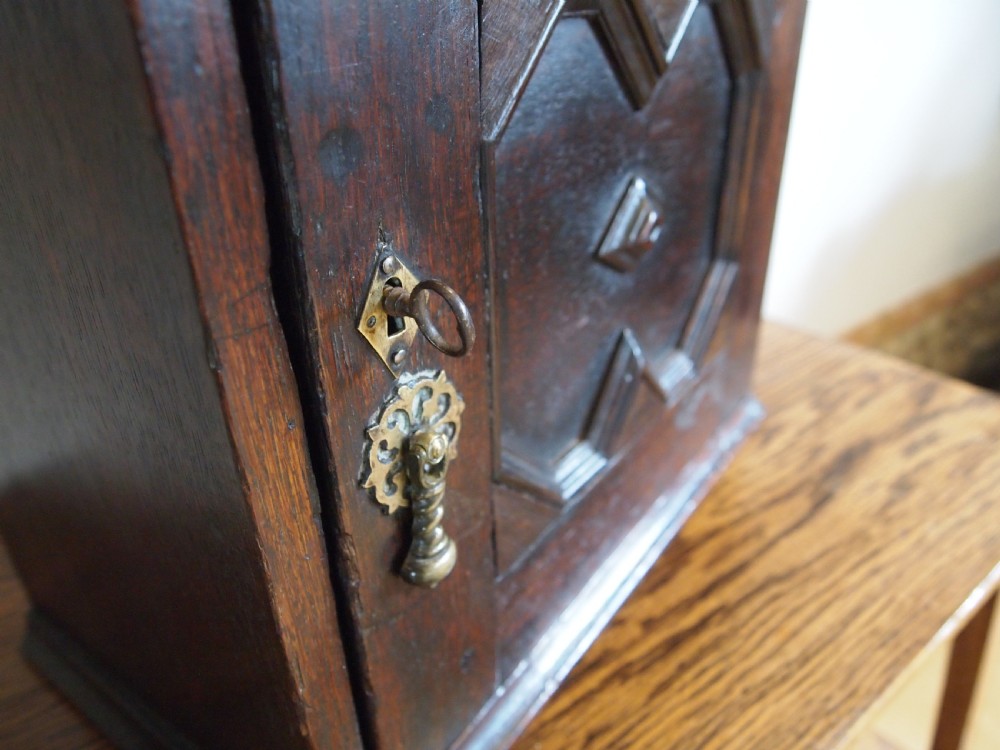 Cabinet cupboard Charles II Oak spice cabinet c1680 View VII