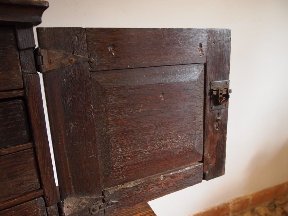 Cabinet cupboard Charles II Oak spice cabinet c1680 View VIII
