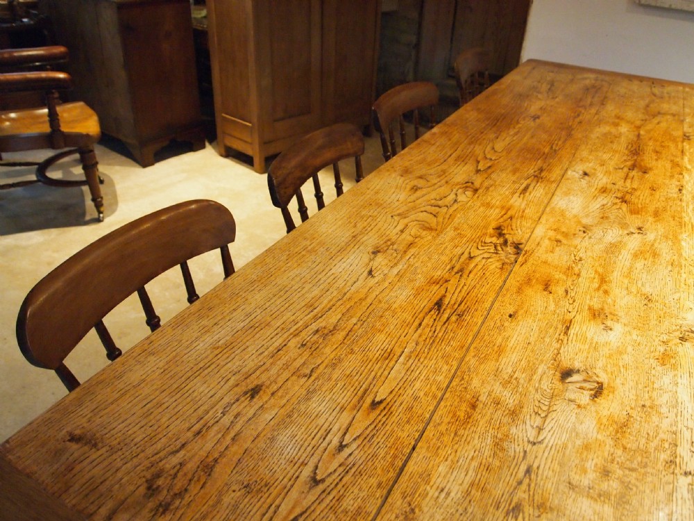 Table magnificent Victorian Oak refectory farmhouse dining c1850 View V