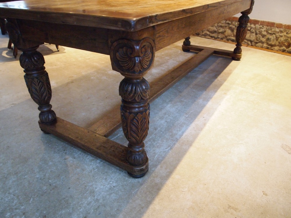 Table magnificent Victorian Oak refectory farmhouse dining c1850 View VII