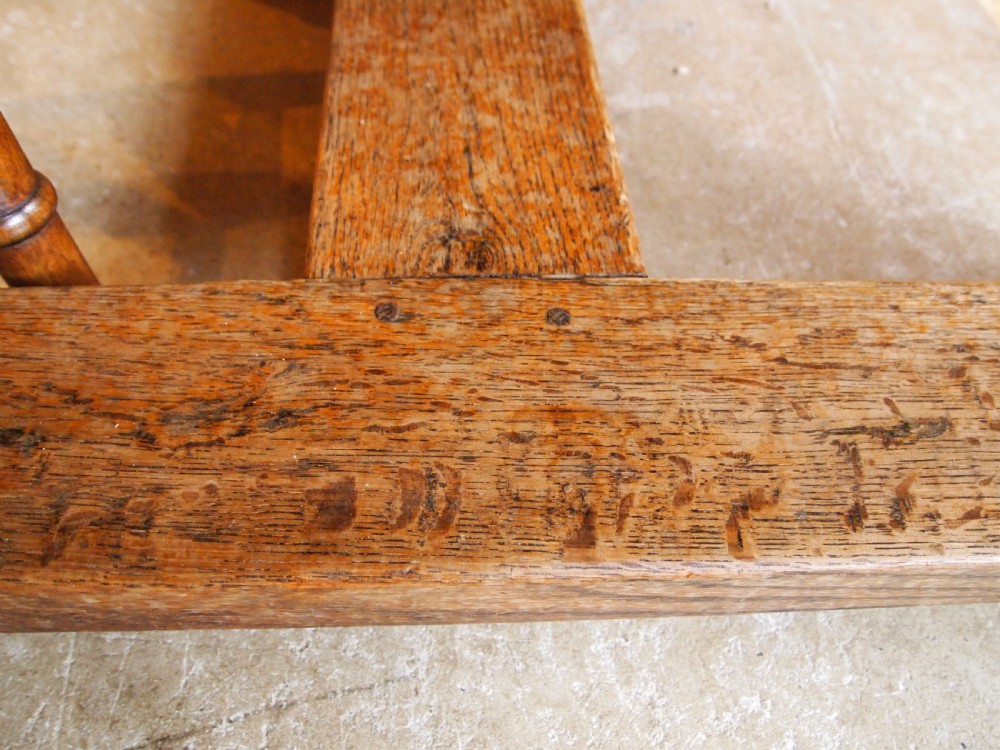 Table magnificent Victorian Oak refectory farmhouse dining c1850 View IX