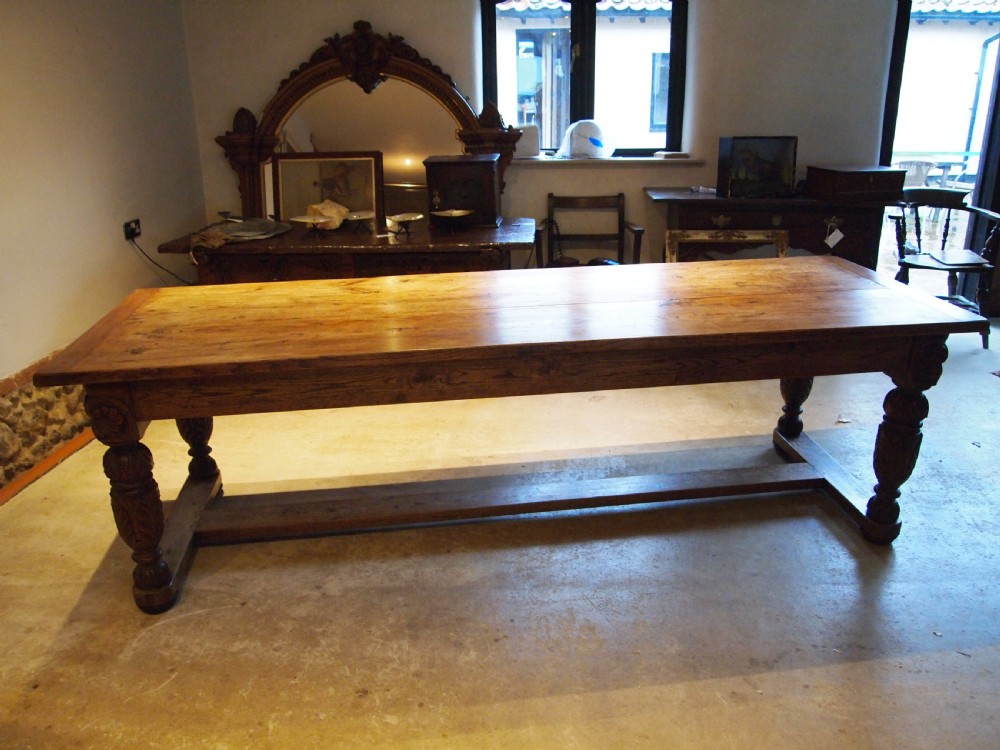 Table magnificent Victorian Oak refectory farmhouse dining c1850 View XVI