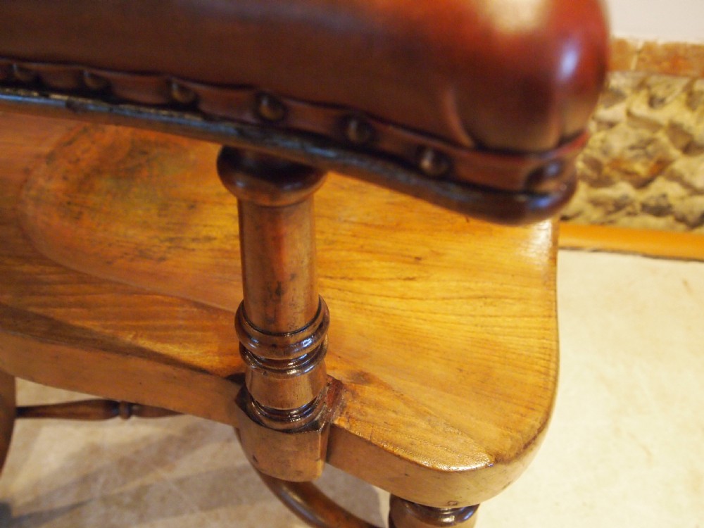 Chair stunning Victorian Elm desk or library chair c1860 View IV