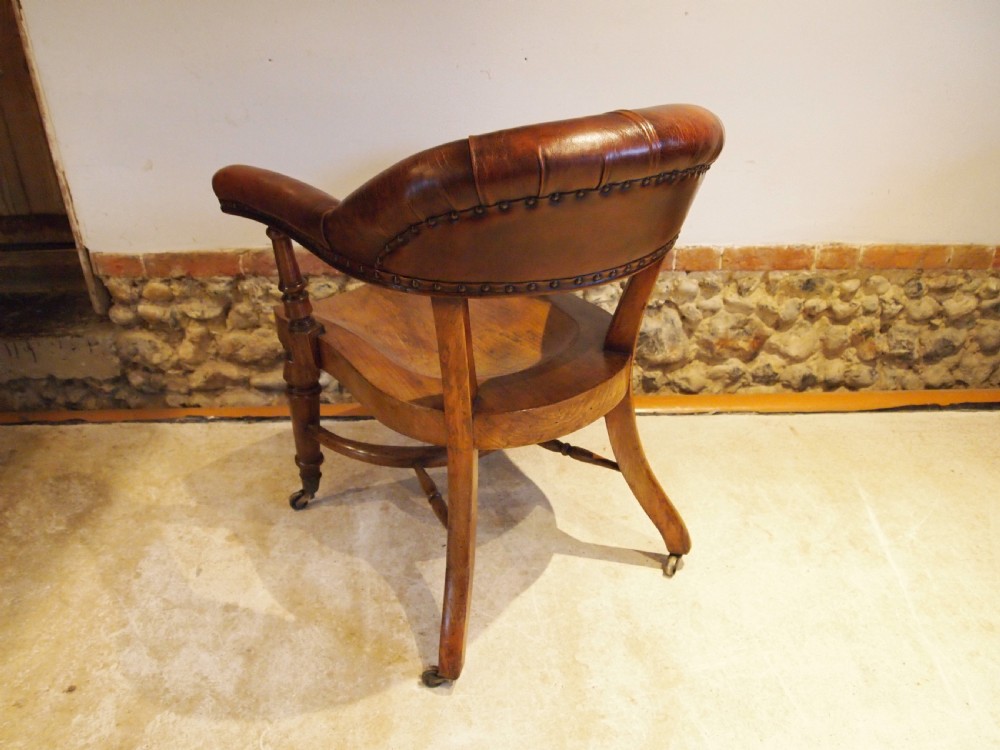 Chair stunning Victorian Elm desk or library chair c1860 View VI