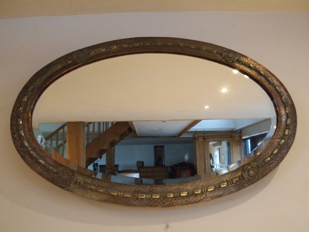 Mirror Arts and Crafts Copper English Rose c1900 View VI