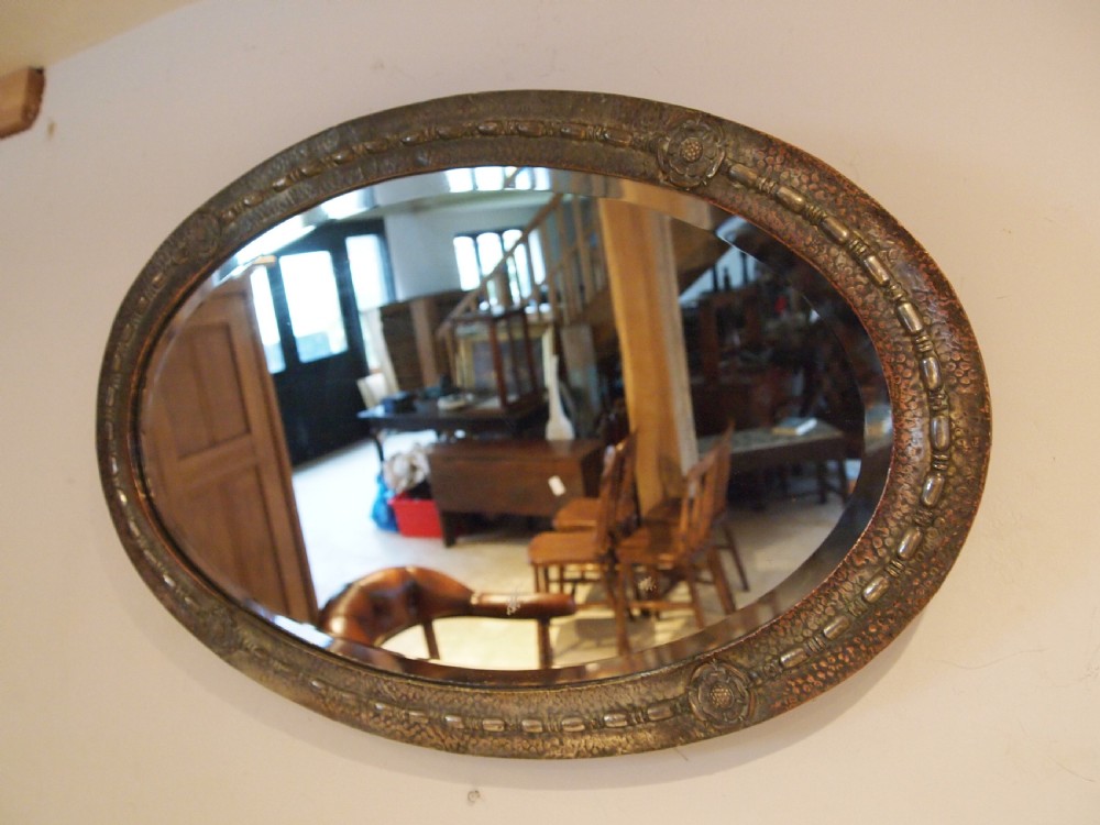 Mirror Arts and Crafts Copper English Rose c1900 View VII