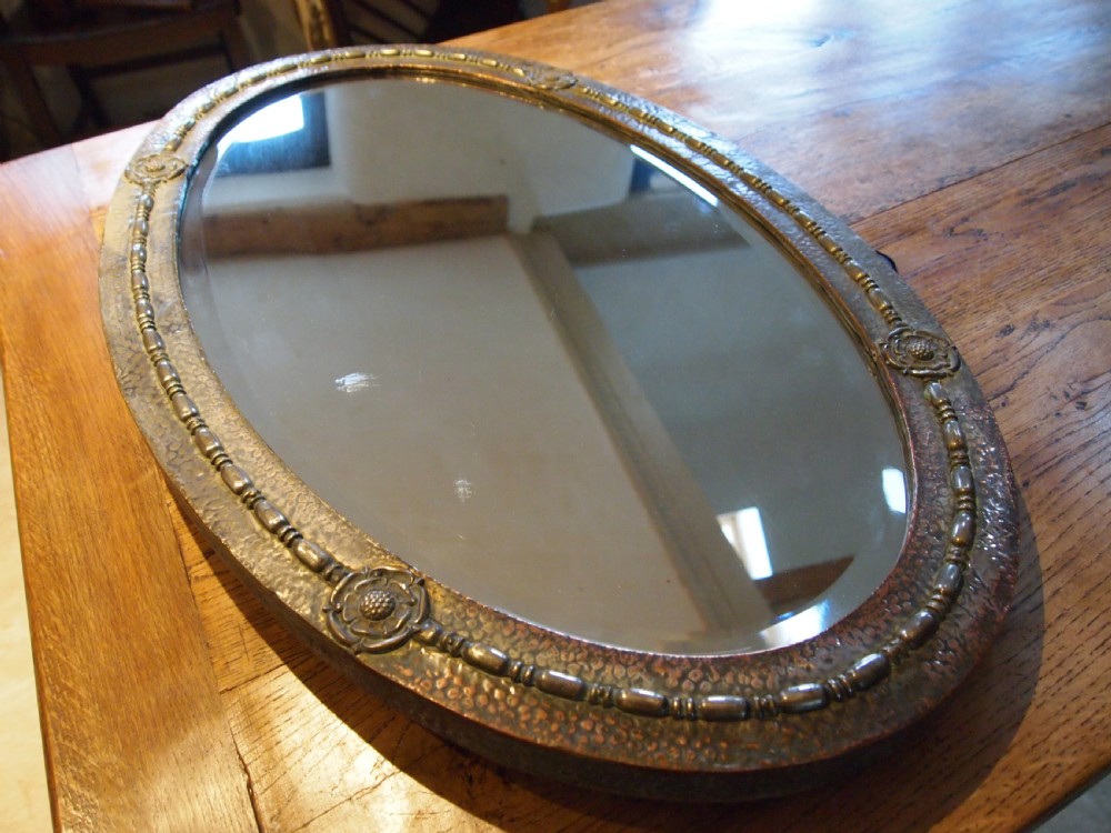 Mirror Arts and Crafts Copper English Rose c1900 View VIII