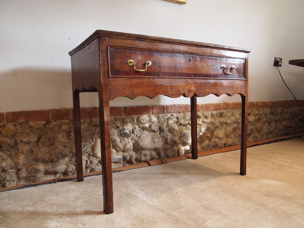 Table Lowboy Superb George III Oak Sheraton c1780