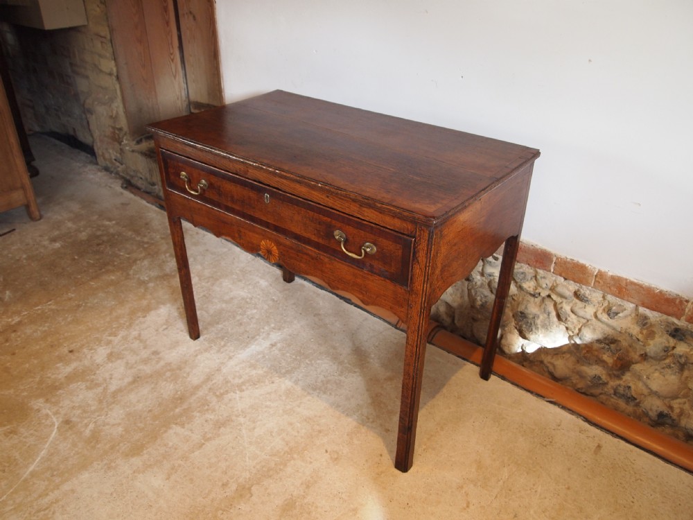 Table Lowboy Superb George III Oak Sheraton c1780 View X