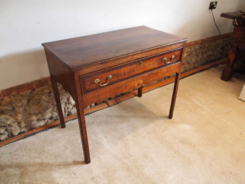 Table Lowboy Superb George III Oak Sheraton c1780 View XII